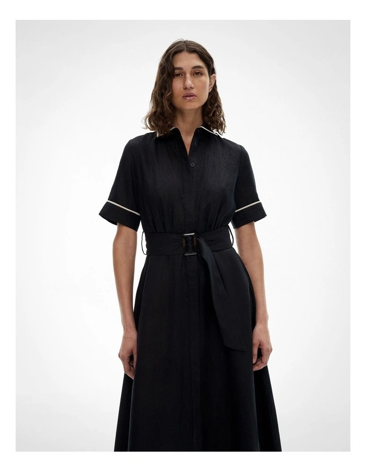 Contrast Maxi Dress in Black image 2