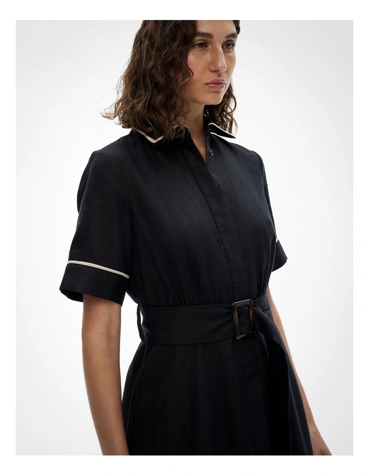Contrast Maxi Dress in Black image 3