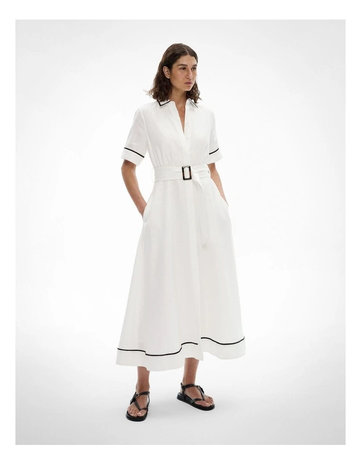 Contrast Maxi Dress in Fresh White image 1
