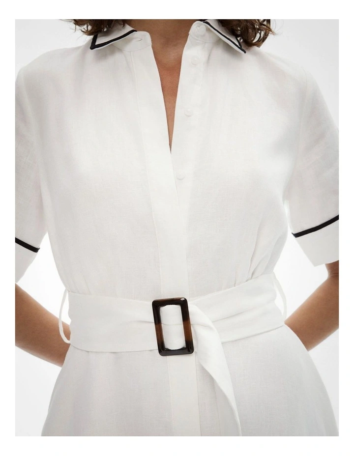 Contrast Maxi Dress in Fresh White image 3