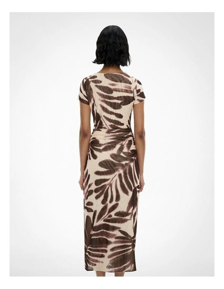 Mesh Knot Dress in Dune Print image 4