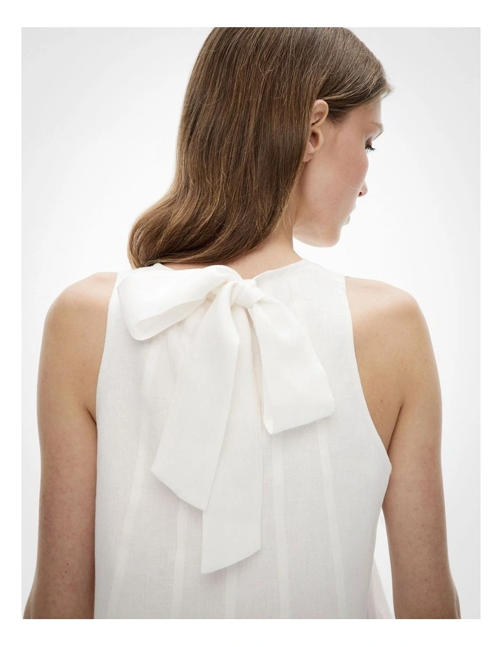 Seam Detail Swing Dress in Fresh White image 4