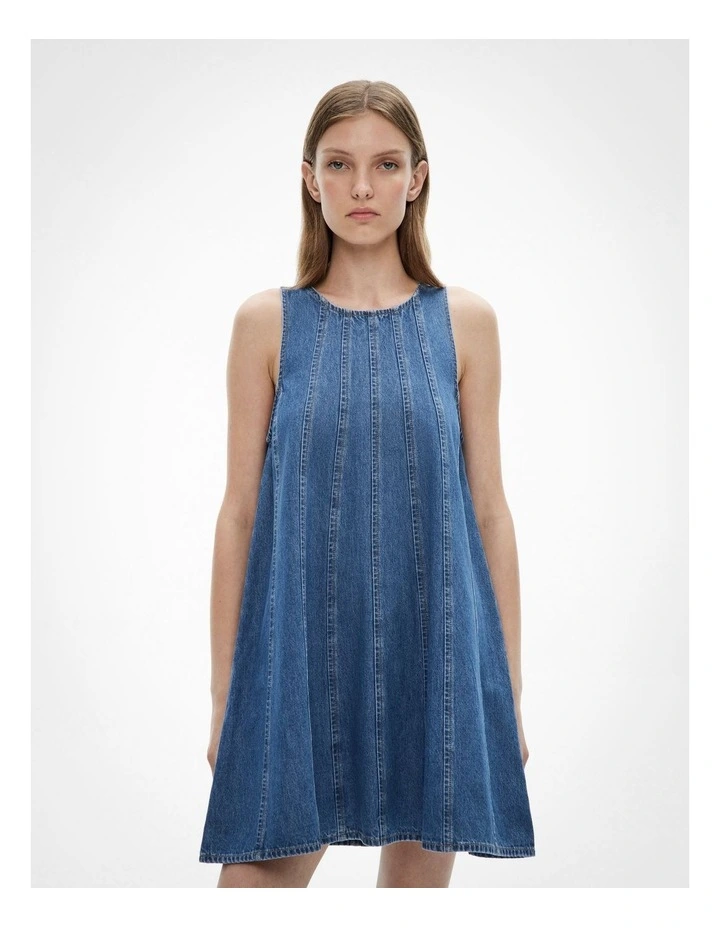Denim Swing Dress in Indigo image 1