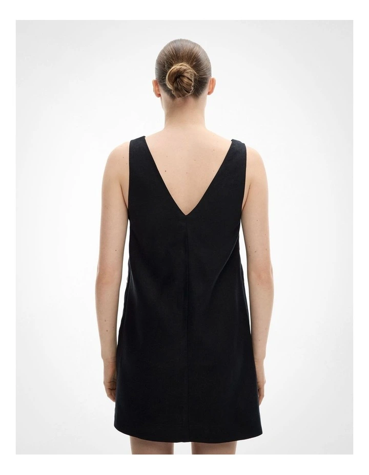 Corded Shift Dress in Black image 4
