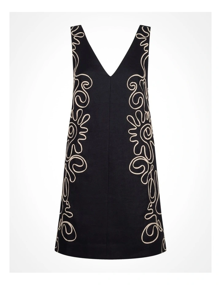 Corded Shift Dress in Black image 5