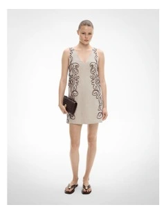 Corded Shift Dress in Sand