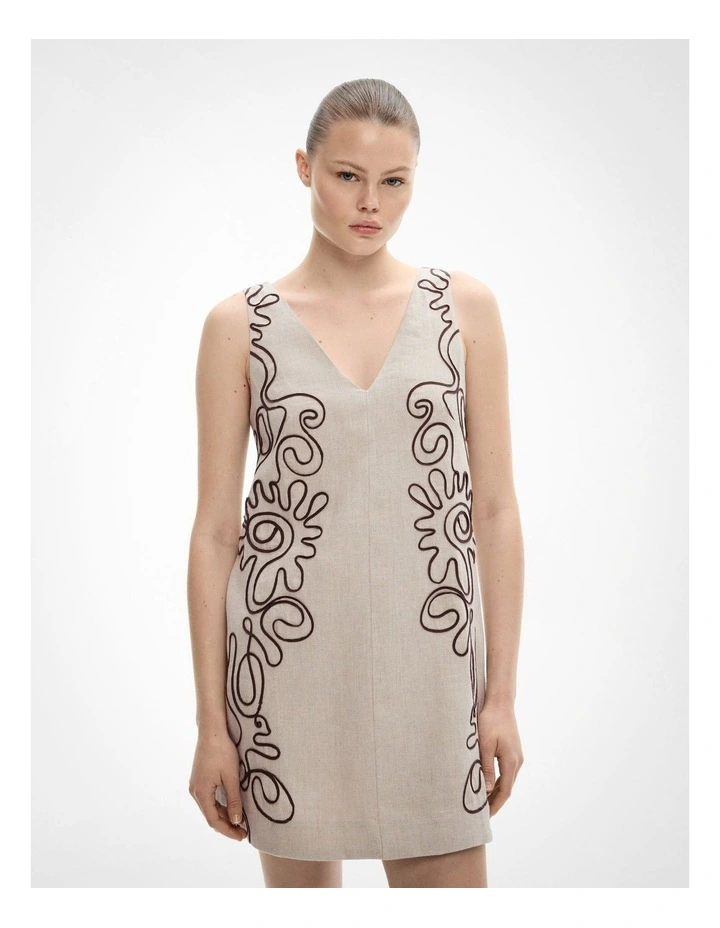 Corded Shift Dress in Sand image 2