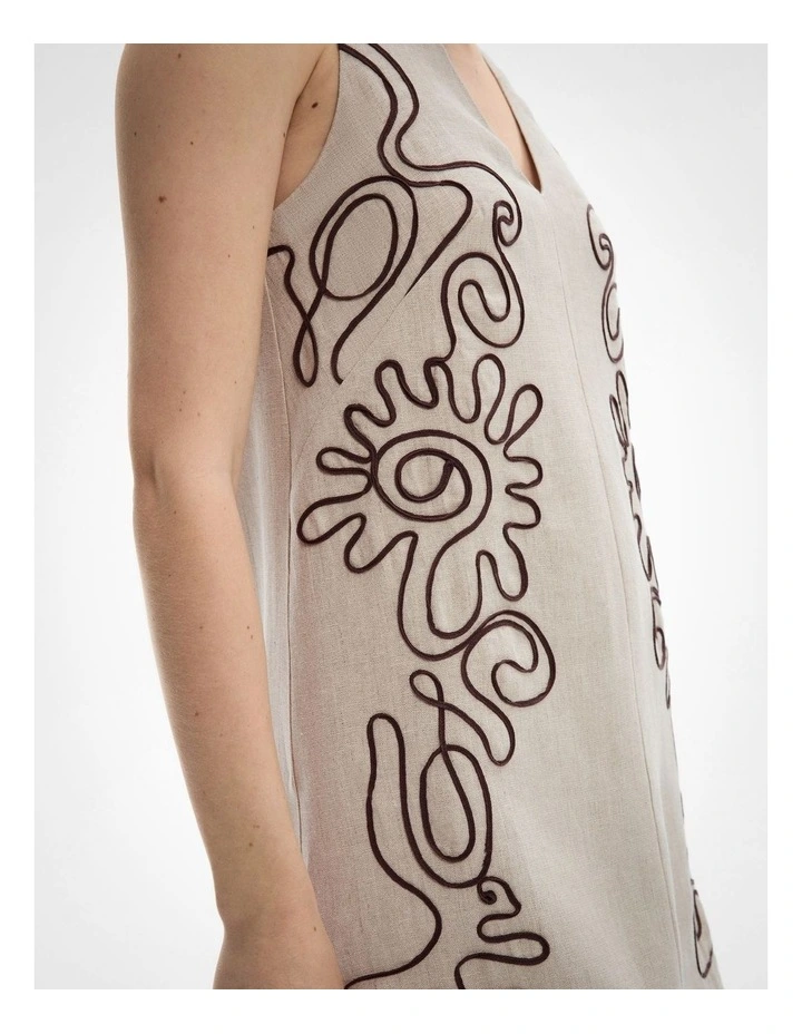 Corded Shift Dress in Sand image 3