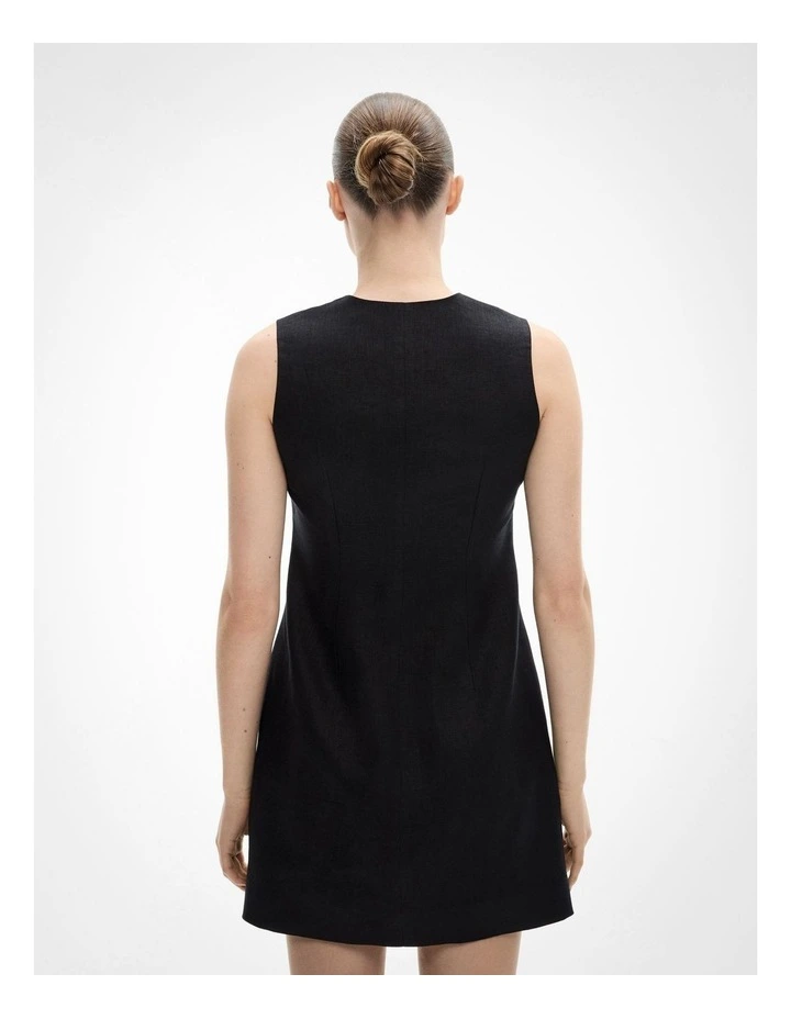 Scallop Mini Dress in Black image 4