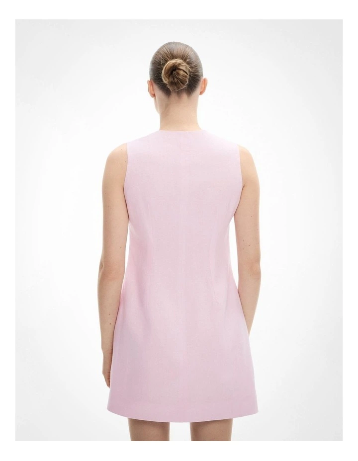 Scallop Mini Dress in Candy Pink image 4
