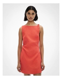 Tie Shoulder Mini Dress in Watermelon