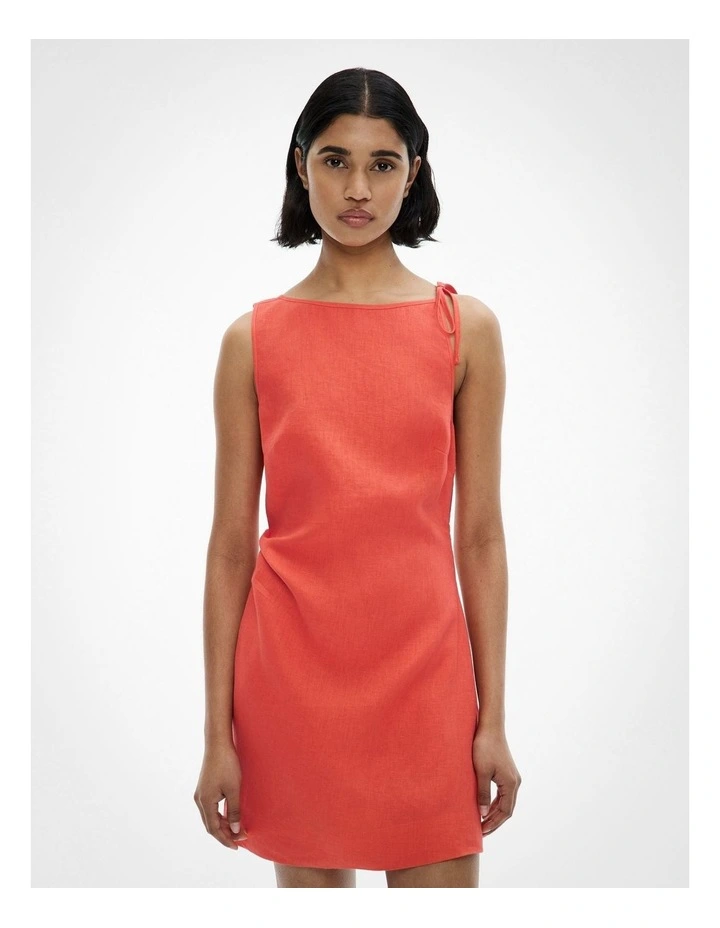 Tie Shoulder Mini Dress in Watermelon image 1