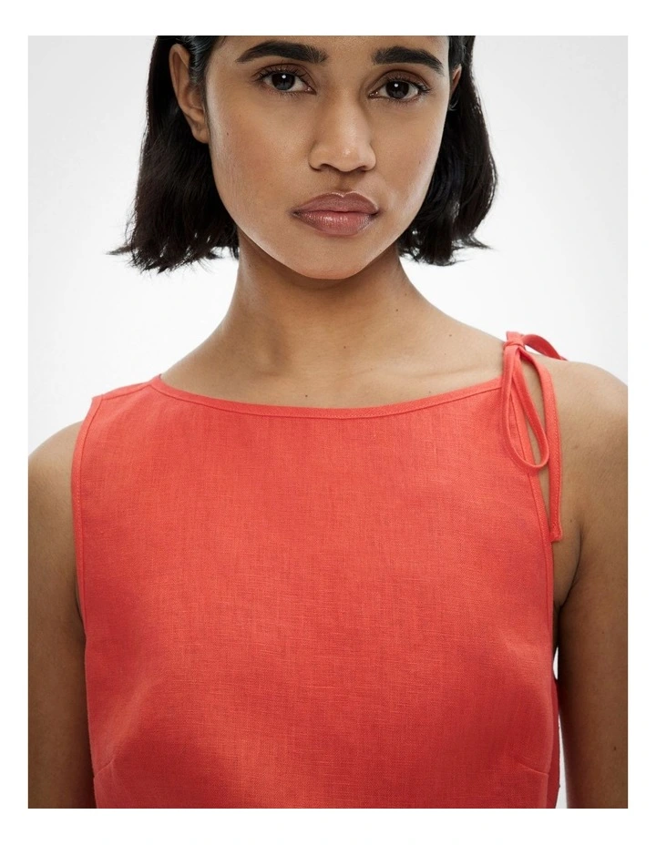 Tie Shoulder Mini Dress in Watermelon image 4