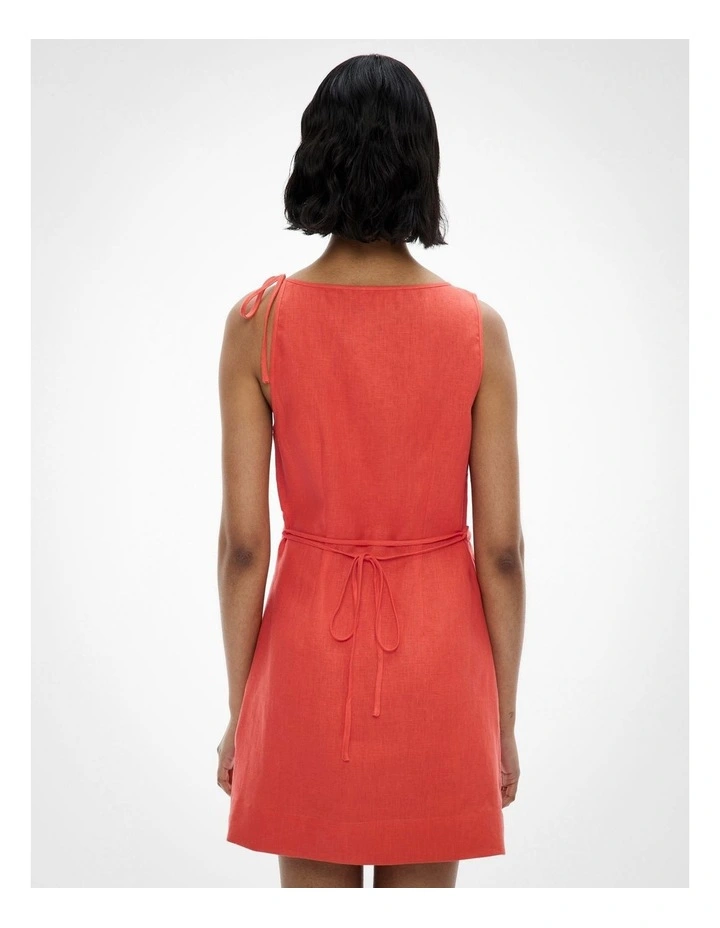 Tie Shoulder Mini Dress in Watermelon image 5
