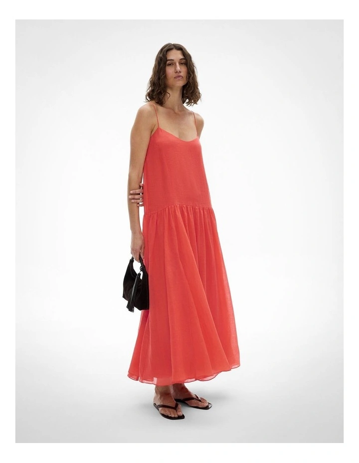 Fine Strap Maxi Dress in Watermelon image 1