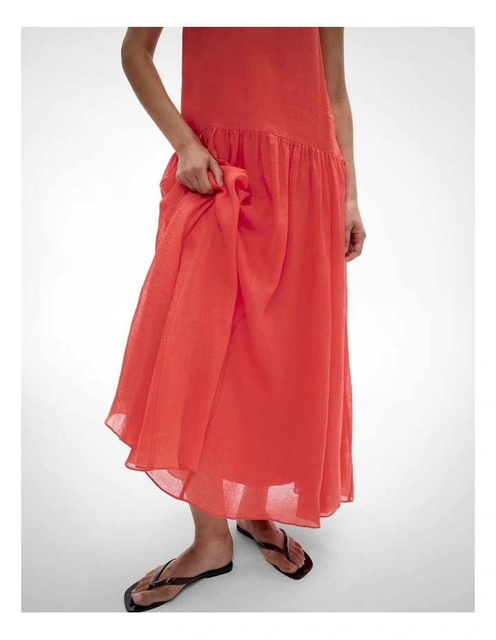 Fine Strap Maxi Dress in Watermelon image 3