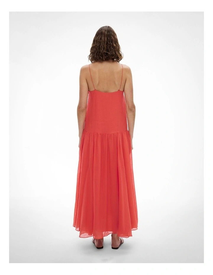 Fine Strap Maxi Dress in Watermelon image 4