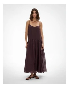 Fine Strap Maxi Dress in Fig