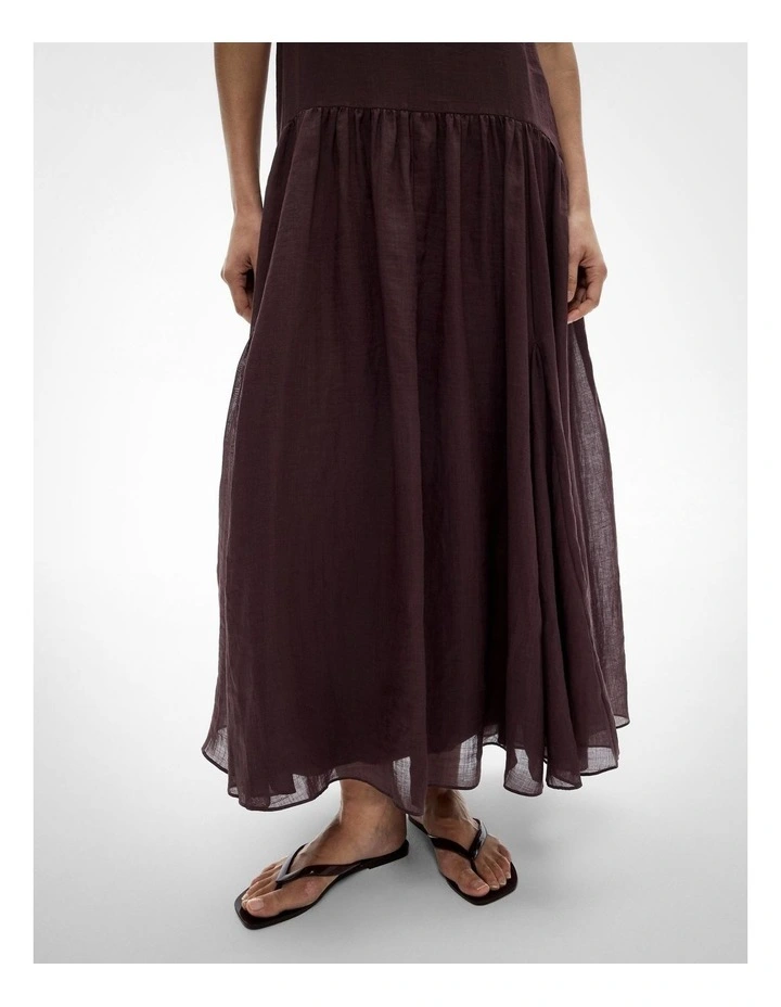 Fine Strap Maxi Dress in Fig image 4