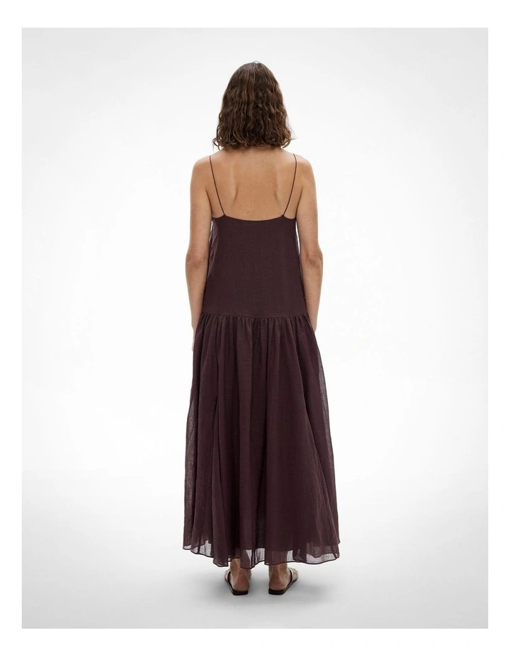Fine Strap Maxi Dress in Fig image 5