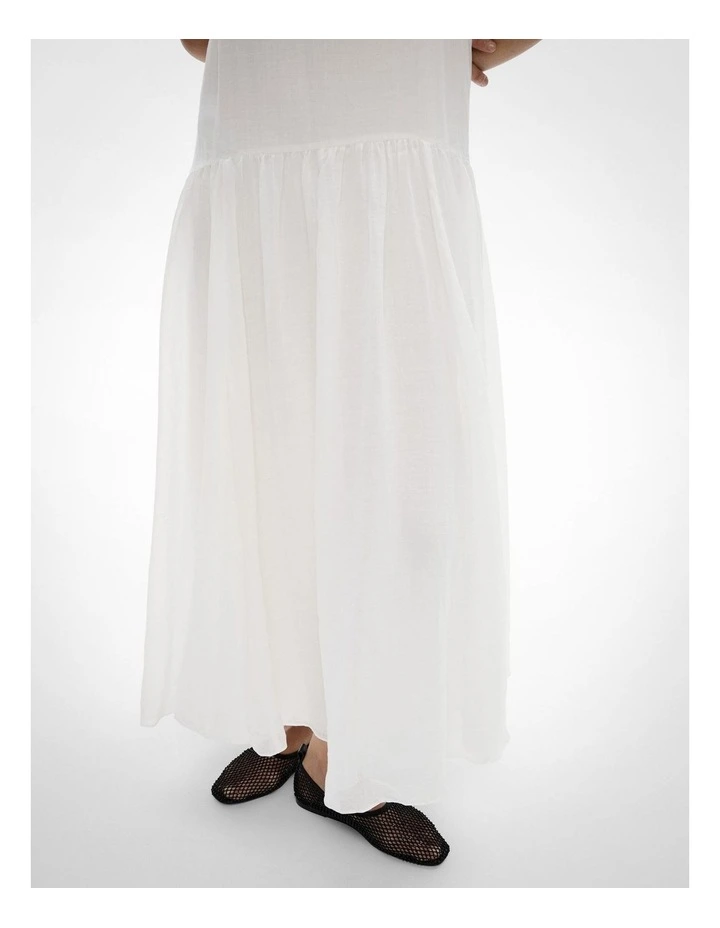 Fine Strap Maxi Dress in Fresh White image 4