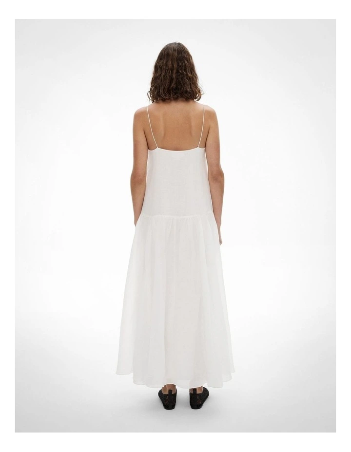 Fine Strap Maxi Dress in Fresh White image 5