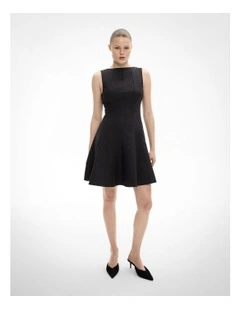 Panelled Mini Dress in Black