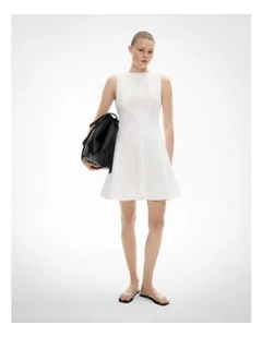 Panelled Mini Dress in Fresh White