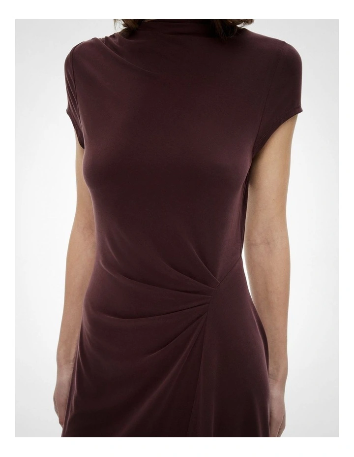 Draped Hem Dress in Fig image 3