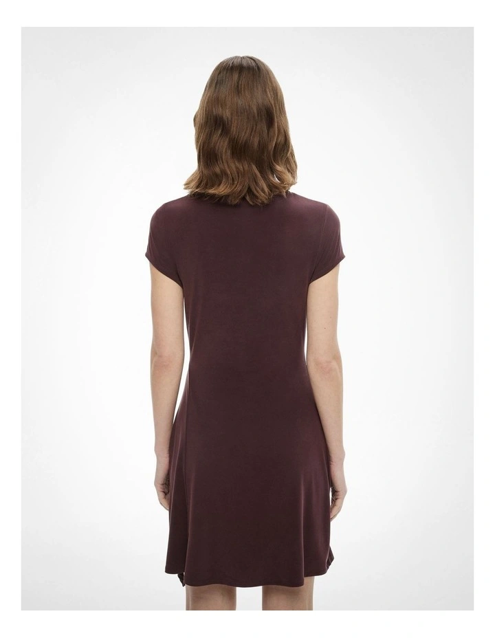 Draped Hem Dress in Fig image 4