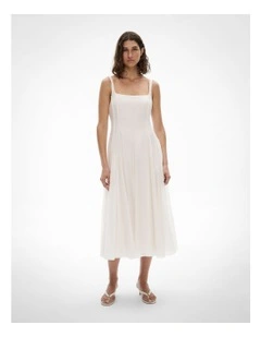 Seam Godet Dress in Fresh White