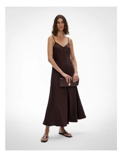 Button Maxi Dress in Espresso