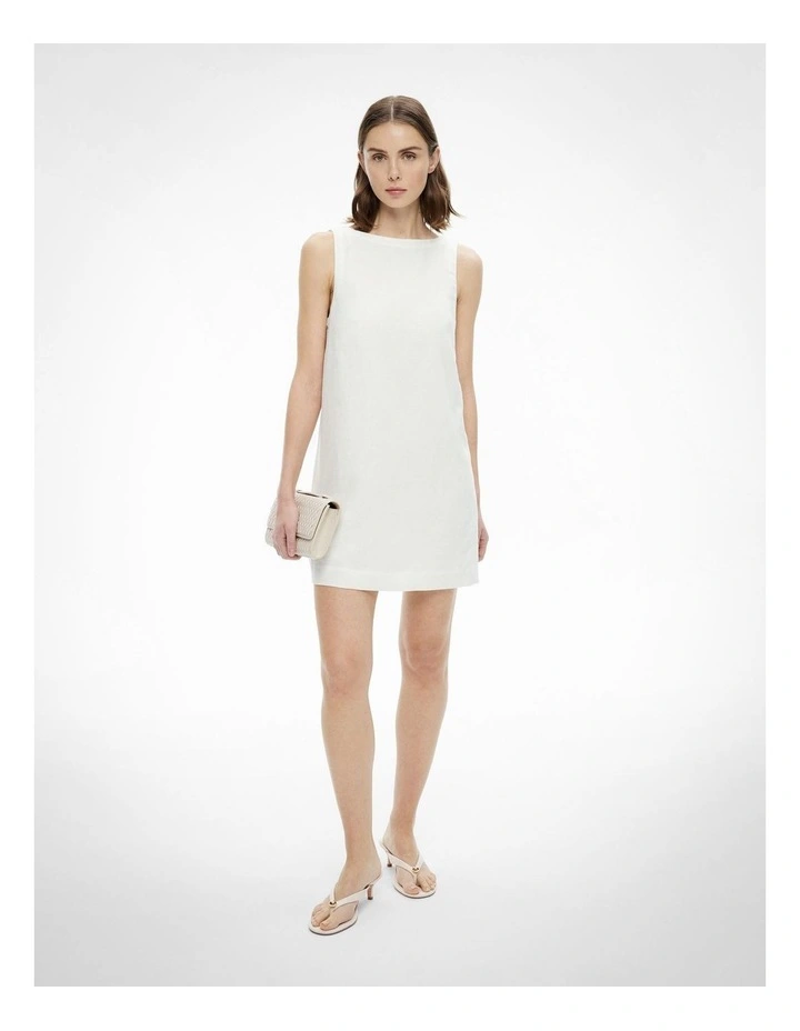 Button Side Dress in Fresh White image 2