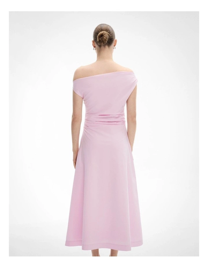 Asymmetric Shoulder Dress in Candy Pink image 4
