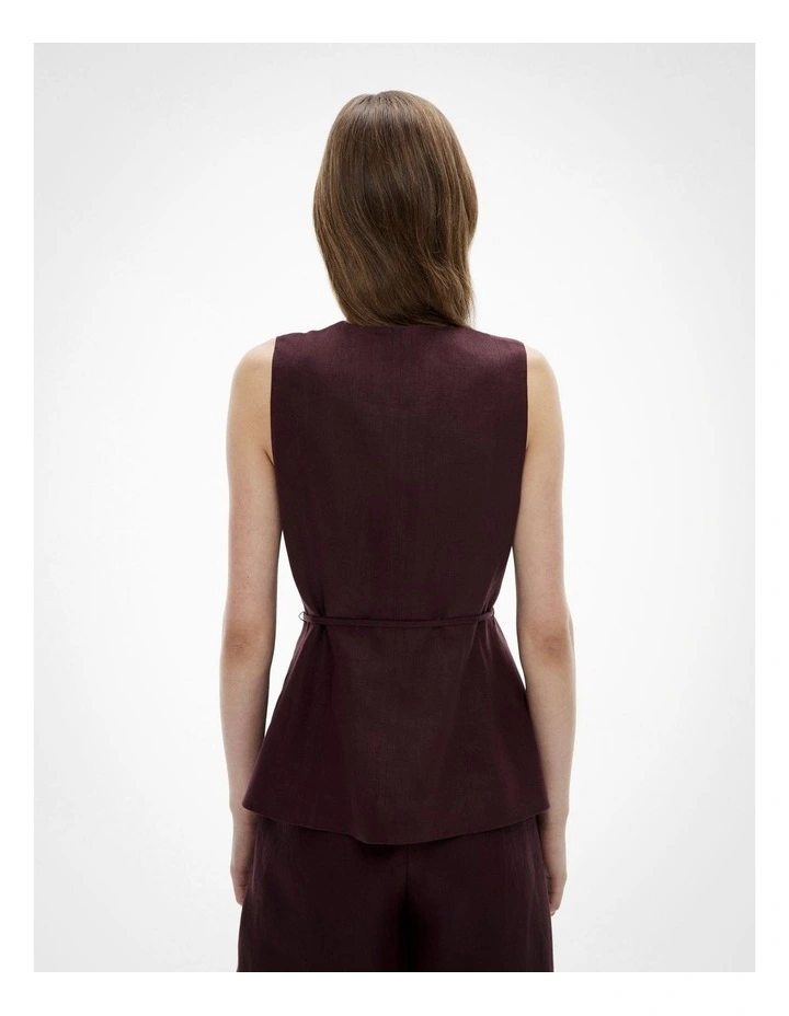 3 Button Vest in Fig image 5