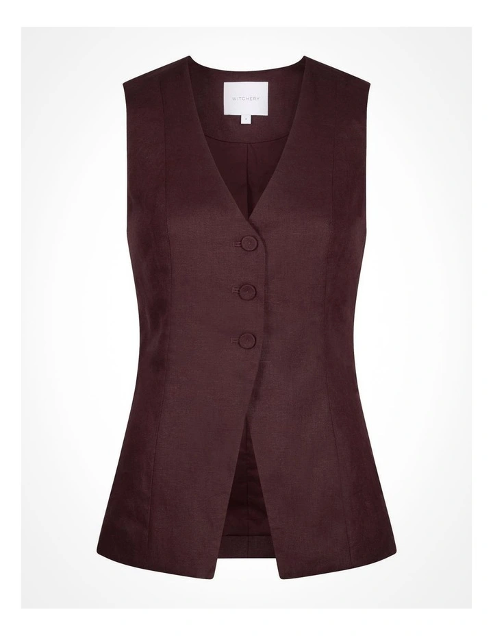 3 Button Vest in Fig image 6