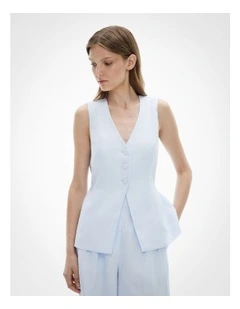 3 Button Vest in Blue Air