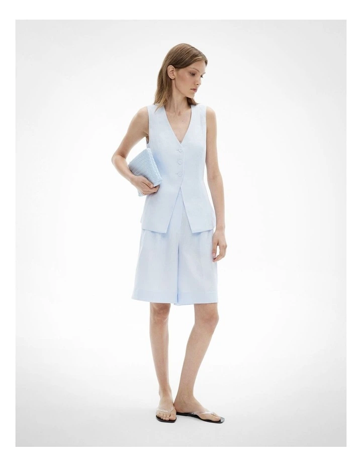 3 Button Vest in Blue Air image 2