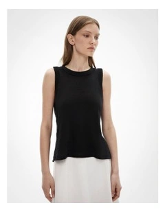 Relaxed Knit Tank Top in Black