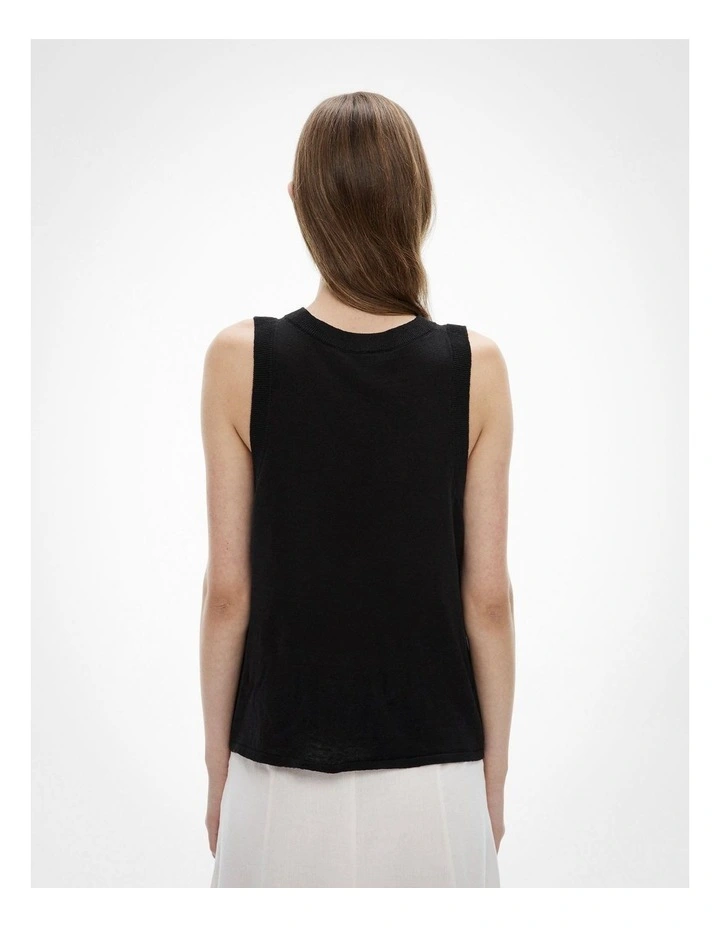 Relaxed Knit Tank Top in Black image 4