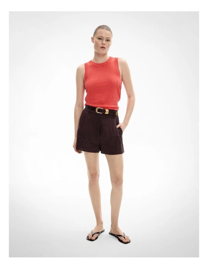 Relaxed Knit Tank Top in Watermelon image 2