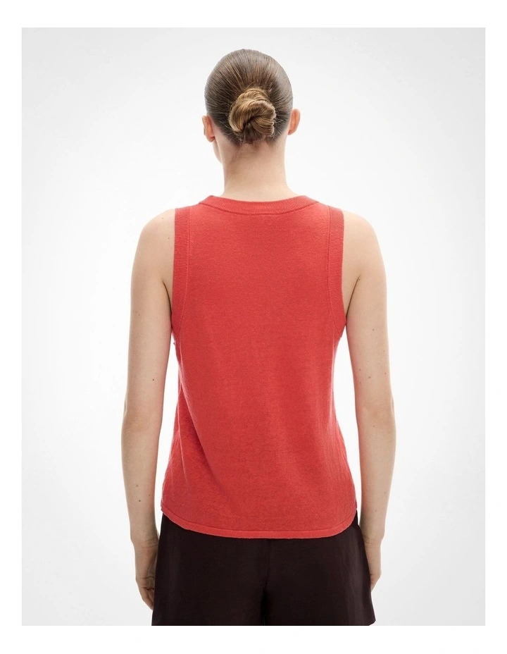 Relaxed Knit Tank Top in Watermelon image 4