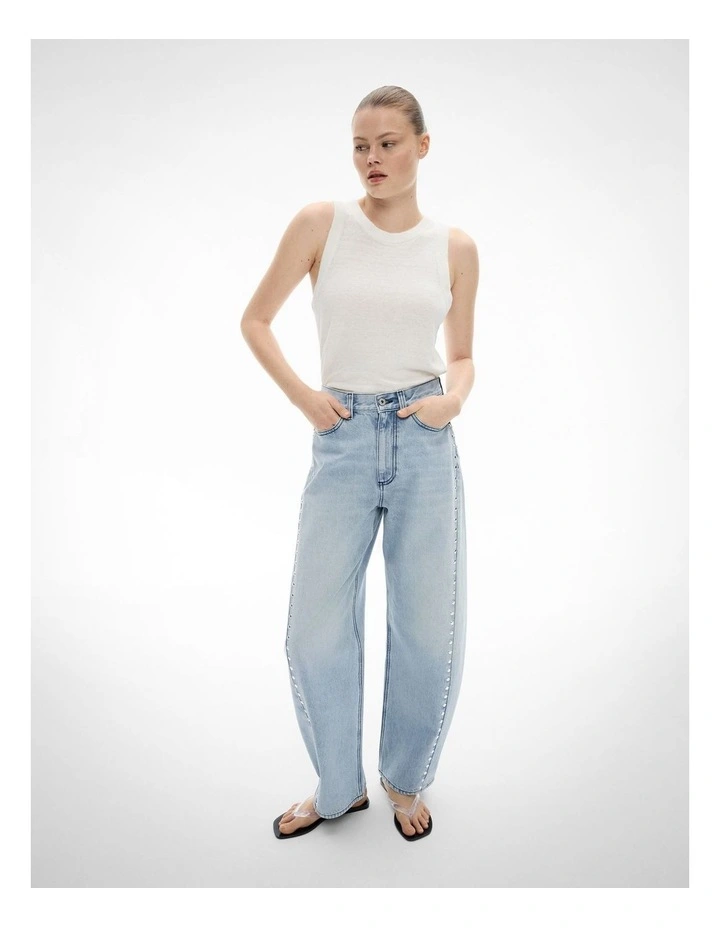Relaxed Knit Tank Top in Fresh White image 2