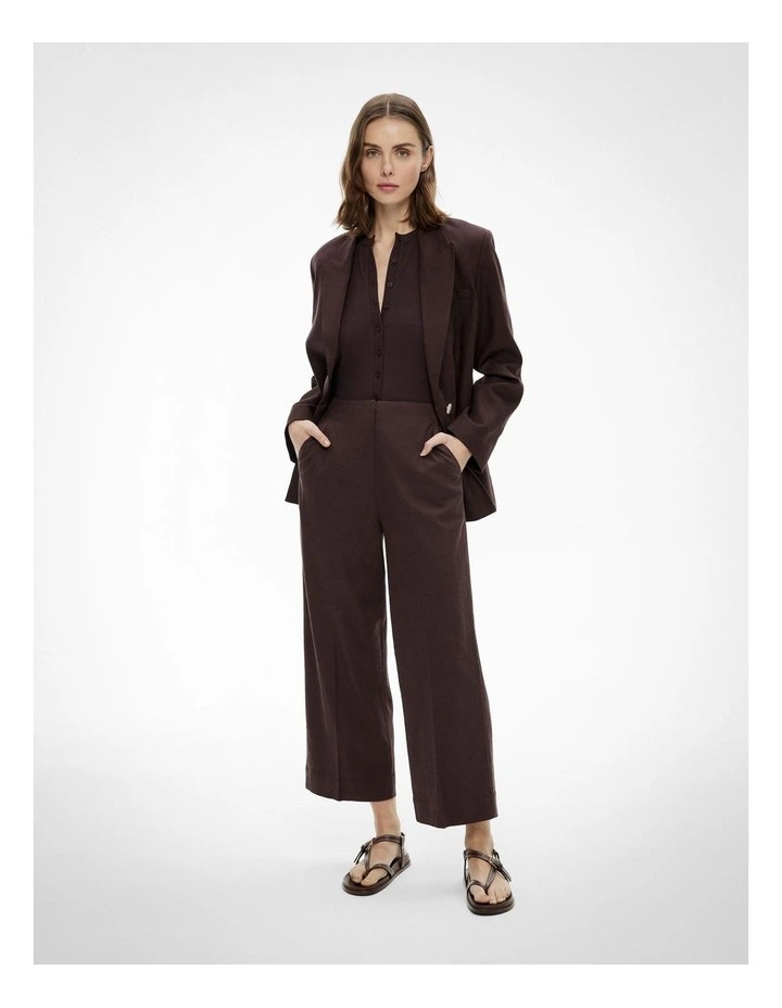 Linen Crop Pants in Espresso image 2