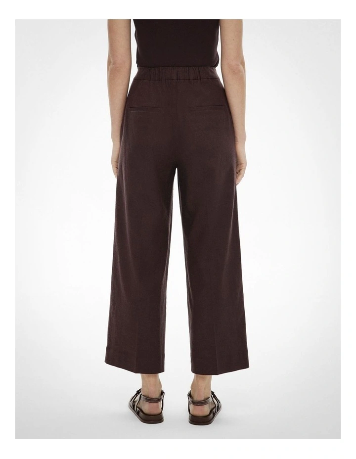Linen Crop Pants in Espresso image 4