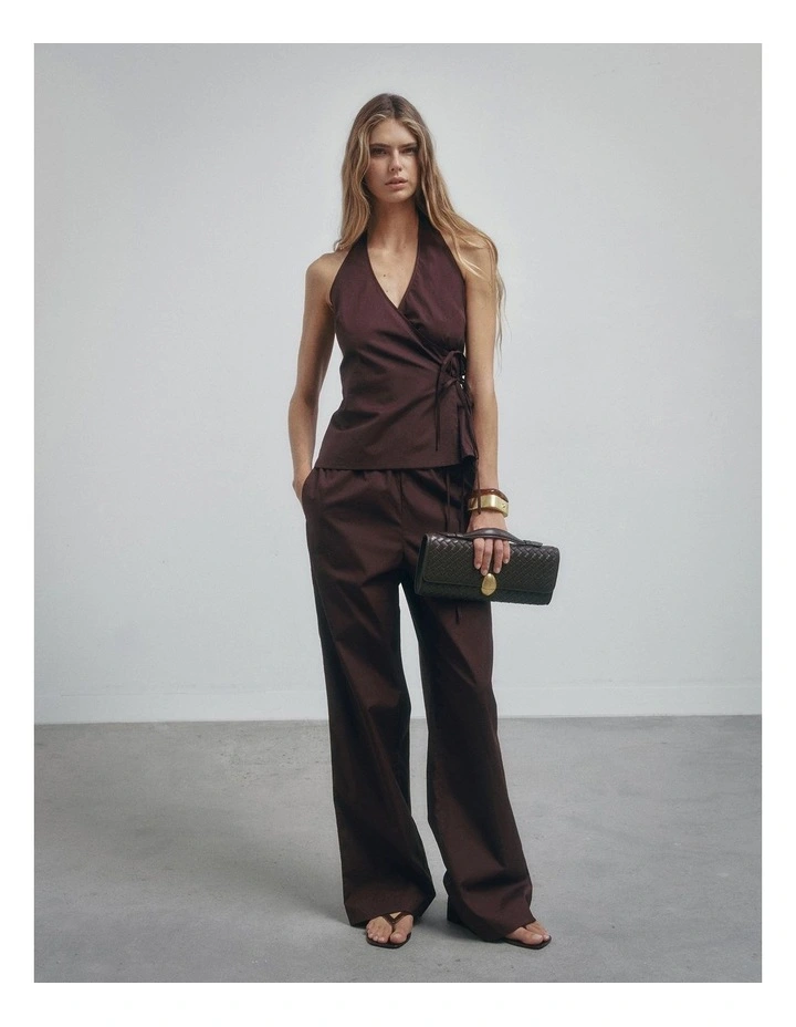 Wrap Tie Pants in Fig image 2