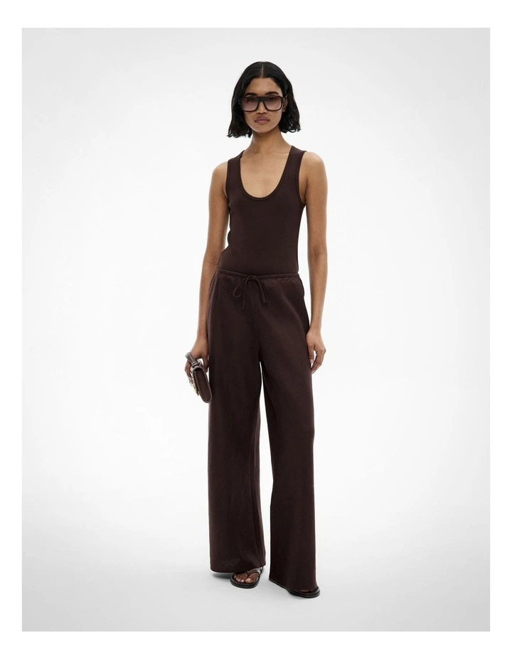 Bias Linen Pants in Espresso image 2