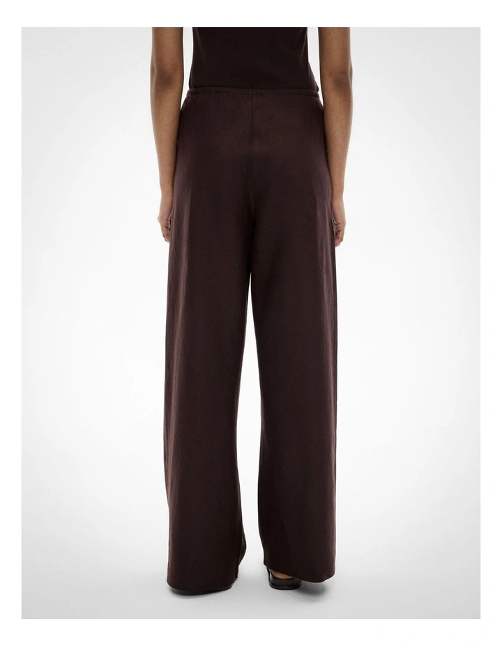 Bias Linen Pants in Espresso image 4