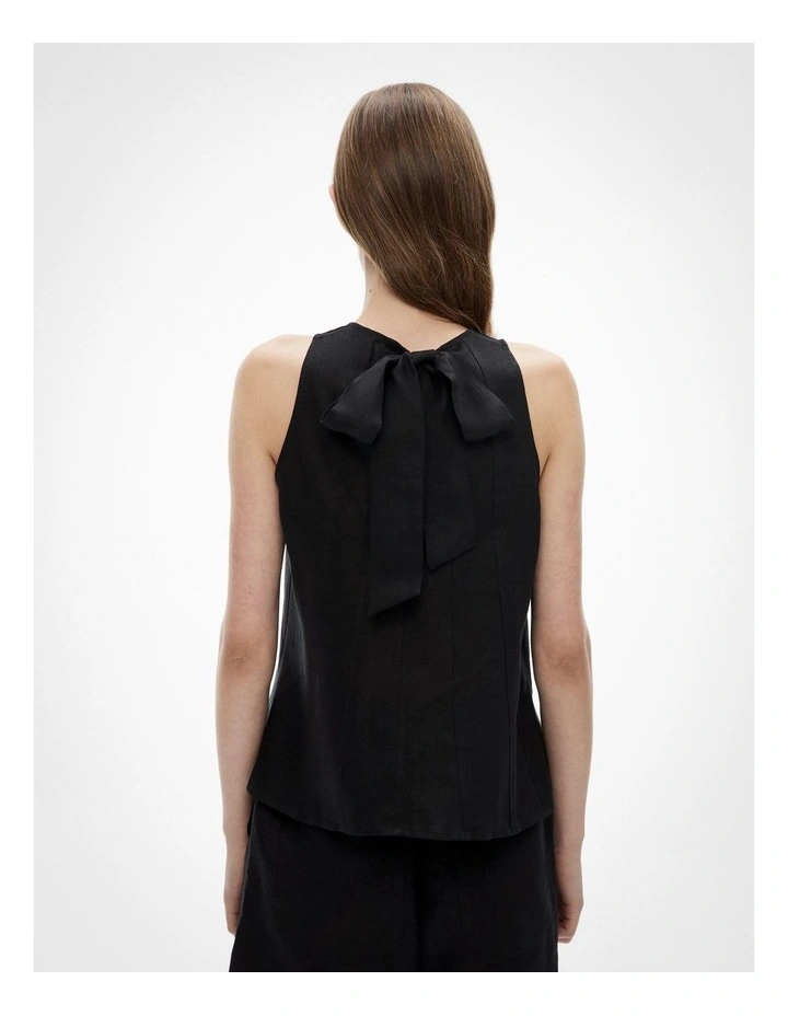 Seam Detail Swing Tank Top in Black image 4