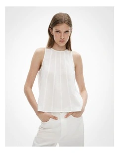 Seam Detail Swing Tank Top in Fresh White